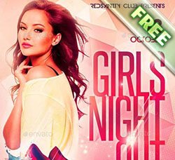 女子俱乐部海报：Girls Night Out Flyer plus FB Cover
